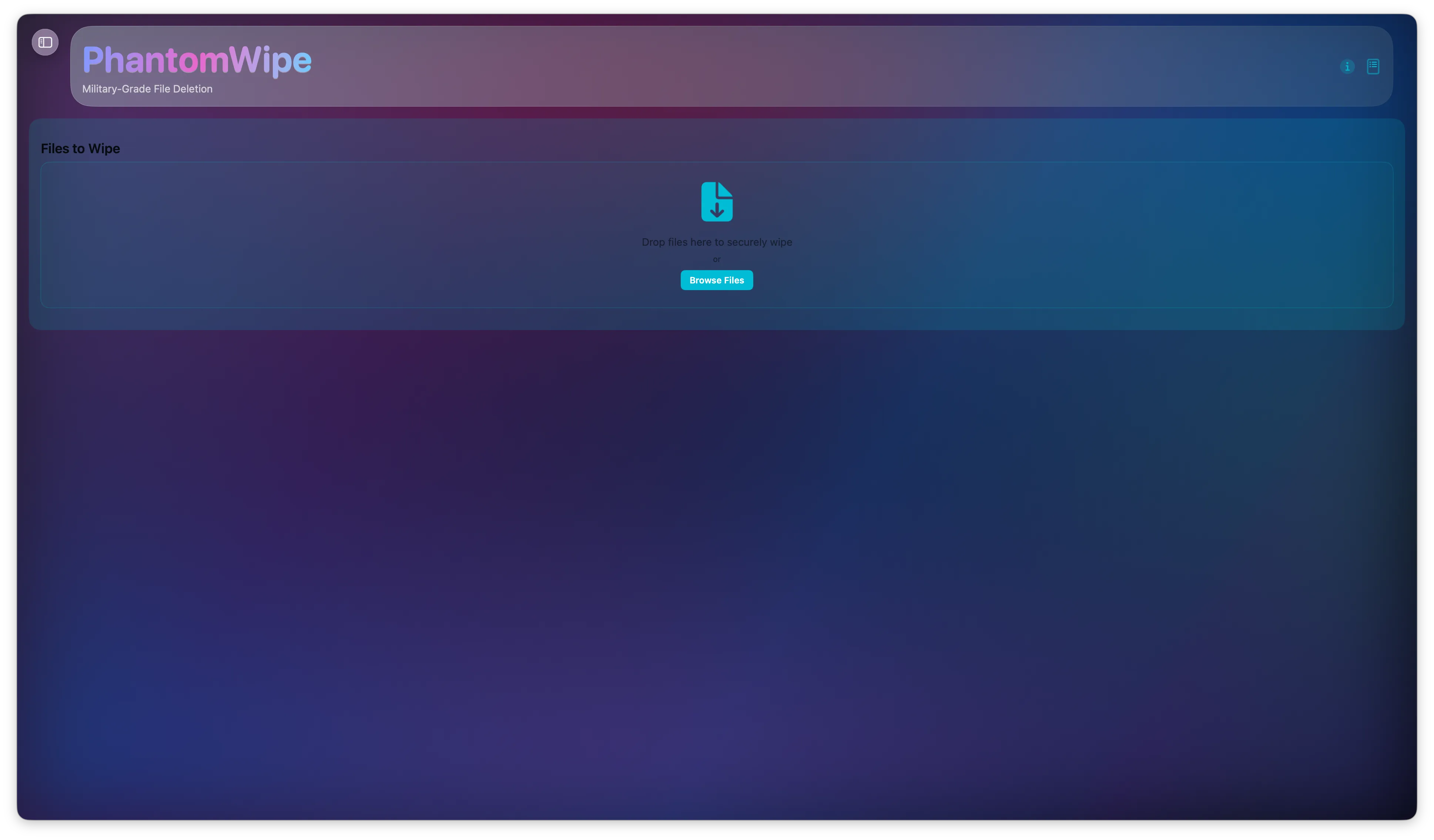 PhantomWipe Interface